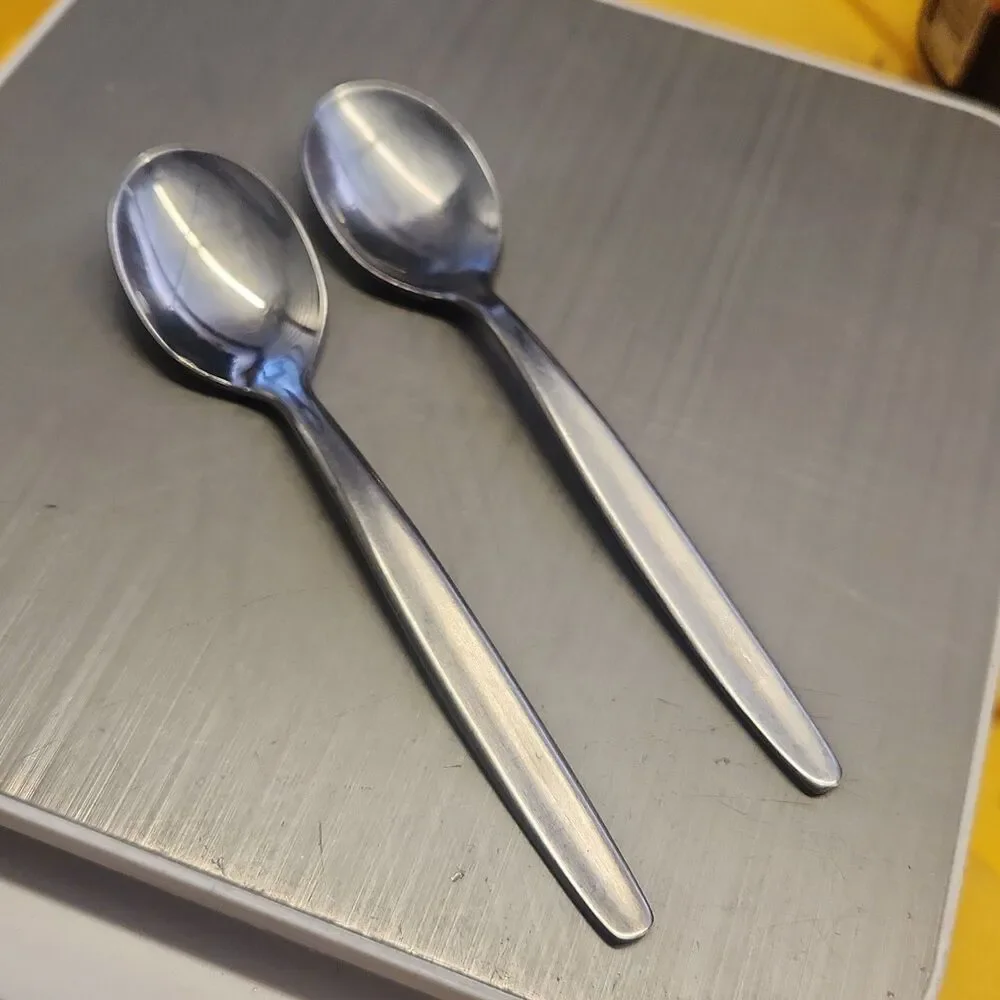 Lot Of 2 Vintage Amefa Holland Stainless Steel Demitasse Child Baby Spoon 4.5